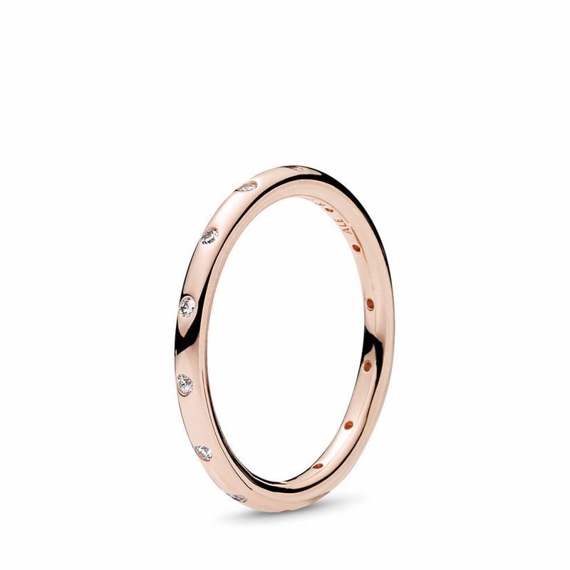 Pandora Simple Sparkling Band Stackable Ring NZ, Pandora Rose™ (053619-JDL)